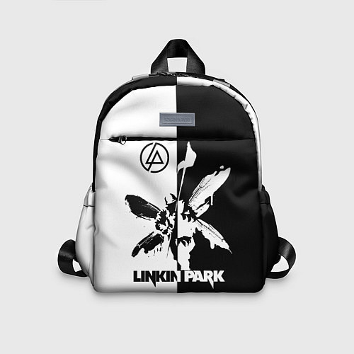Детский рюкзак Linkin Park логотип черно-белый / 3D-принт – фото 1