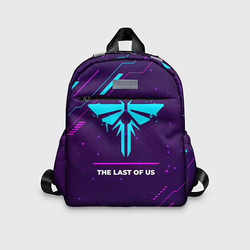Детский рюкзак Символ The Last Of Us в неоновых цветах на темном / 3D-принт – фото 1