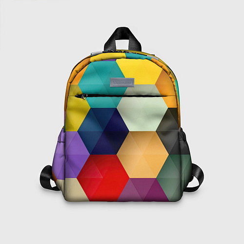 Детский рюкзак Цветные соты / 3D-принт – фото 1