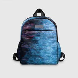 Детский рюкзак Неоновые волны на воде - Синий, цвет: 3D-принт