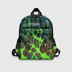 Детский рюкзак Неоновый песок и камни - Зелёный, цвет: 3D-принт