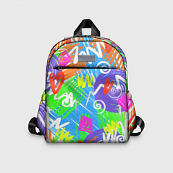 Детский рюкзак Яркий геометрический принт на белом фоне, цвет: 3D-принт