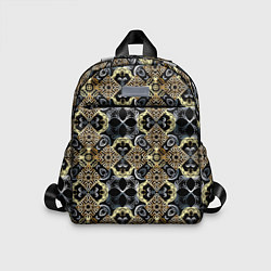 Детский рюкзак BLACK AND GOLD узоры, цвет: 3D-принт