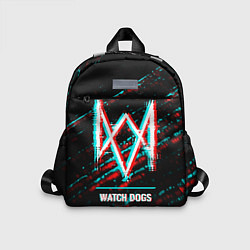 Детский рюкзак Watch Dogs в стиле Glitch Баги Графики на темном ф