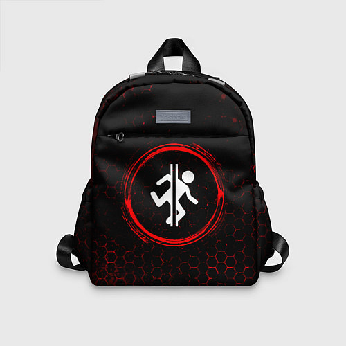 Детский рюкзак Символ Portal и краска вокруг на темном фоне / 3D-принт – фото 1