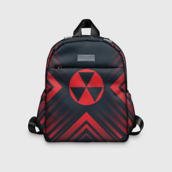 Детский рюкзак Красный Символ Fallout на темном фоне со стрелками, цвет: 3D-принт
