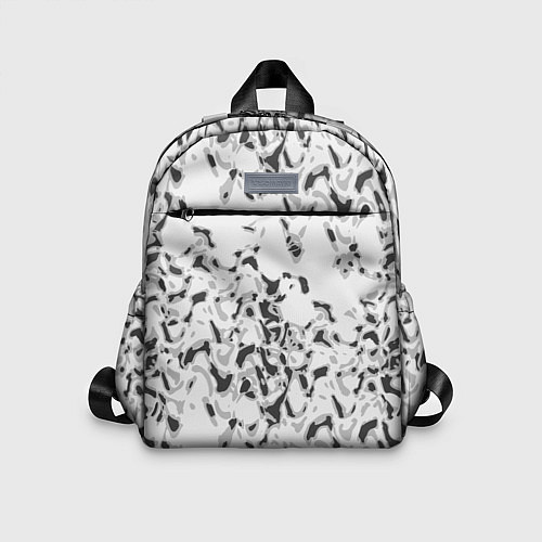 Детский рюкзак Пятнистый абстрактный узор в светло-серых тонах / 3D-принт – фото 1