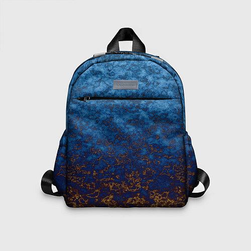 Детский рюкзак Marble texture blue brown color / 3D-принт – фото 1