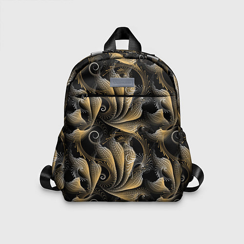 Детский рюкзак Золотистые абстрактные узоры / 3D-принт – фото 1