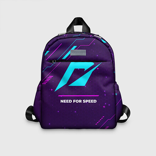 Детский рюкзак Символ Need for Speed в неоновых цветах на темном / 3D-принт – фото 1