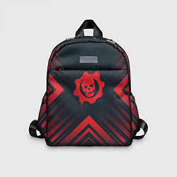 Детский рюкзак Красный Символ Gears of War на темном фоне со стре