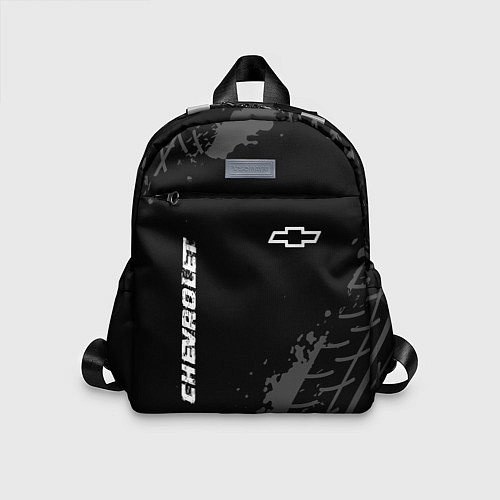 Детский рюкзак Chevrolet Speed на темном фоне со следами шин / 3D-принт – фото 1
