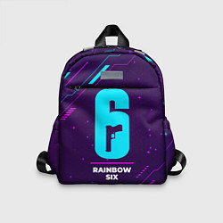 Детский рюкзак Символ Rainbow Six в неоновых цветах на темном фон