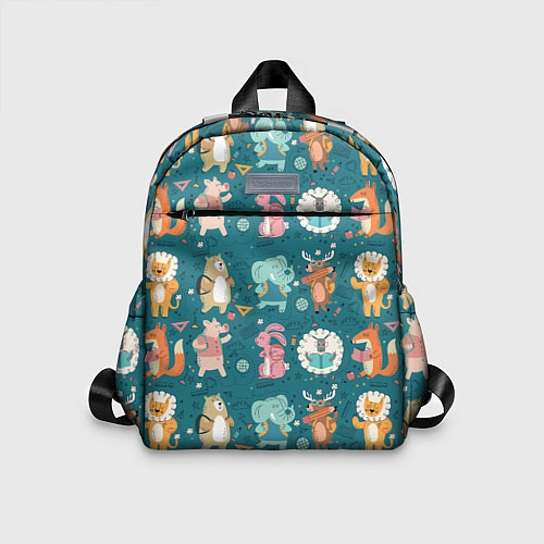 Детский рюкзак Звери идут в школу / 3D-принт – фото 1