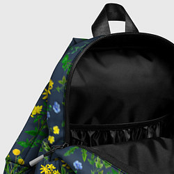 Детский рюкзак Одуванчики и другие полевые цветы - ботанический п, цвет: 3D-принт — фото 2