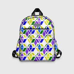 Детский рюкзак Разноцветный неоновый геометрический узор, цвет: 3D-принт