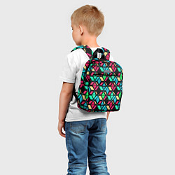 Детский рюкзак Геометрические фигуры темная текстура, цвет: 3D-принт — фото 2