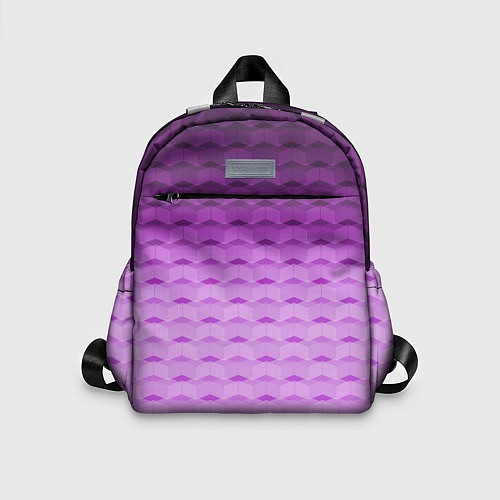 Детский рюкзак Фиолетово-розовый геометрический узор Градиент / 3D-принт – фото 1