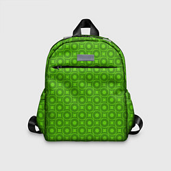 Детский рюкзак Зеленые круги и ромбы, цвет: 3D-принт