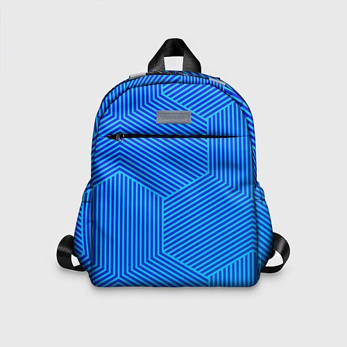 Детский рюкзак Blue geometry линии / 3D-принт – фото 1