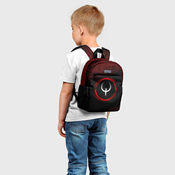 Детский рюкзак Символ Quake и краска вокруг на темном фоне, цвет: 3D-принт — фото 2
