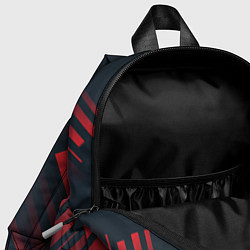 Детский рюкзак Красный Символ Stray на темном фоне со стрелками, цвет: 3D-принт — фото 2
