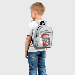 Детский рюкзак Новогодний Мопс в очках, цвет: 3D-принт — фото 2