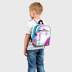 Детский рюкзак AC Milan neon gradient style: символ и надпись вер, цвет: 3D-принт — фото 2