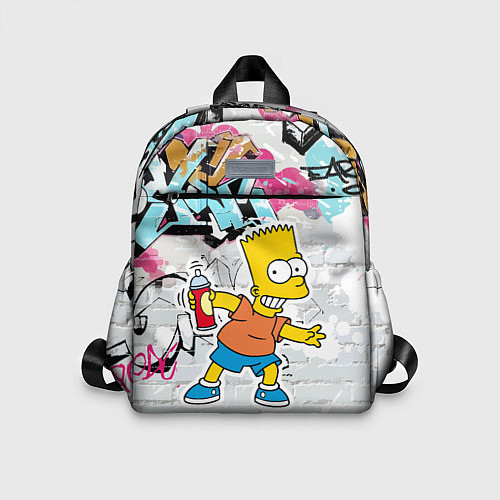 Детский рюкзак Барт Симпсон на фоне стены с граффити / 3D-принт – фото 1