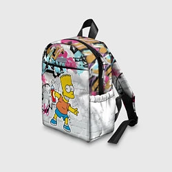 Детский рюкзак Барт Симпсон на фоне стены с граффити, цвет: 3D-принт — фото 2