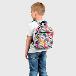 Детский рюкзак Многоцветный абстрактный геометрический, цвет: 3D-принт — фото 2