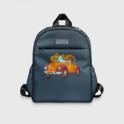 Детский рюкзак Веселые лягухи на авто, цвет: 3D-принт