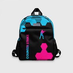 Детский рюкзак Counter Strike - neon gradient: символ и надпись в