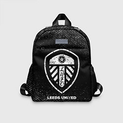 Детский рюкзак Leeds United с потертостями на темном фоне, цвет: 3D-принт