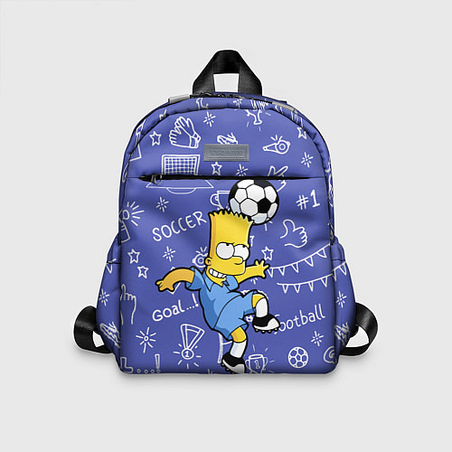 Детский рюкзак Барт Симпсон бьёт футбольный мяч головой / 3D-принт – фото 1