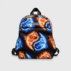 Детский рюкзак Инь - янь, огонь - вода, паттерн, цвет: 3D-принт