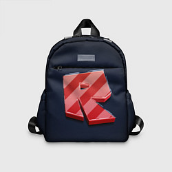 Детский рюкзак Roblox red - Роблокс полосатый логотип, цвет: 3D-принт