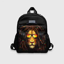 Детский рюкзак Лев в наушниках с дредами, цвет: 3D-принт