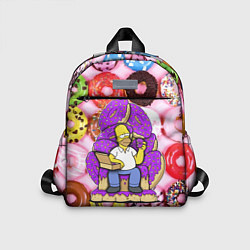 Детский рюкзак Гомер Симпсон в окружении пончиков, цвет: 3D-принт