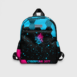 Детский рюкзак Cyberpunk 2077 - neon gradient: символ, надпись