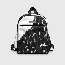 Детский рюкзак Кубизм Фигуры в трехмерном пространстве в черно-бе