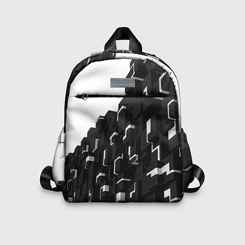 Детский рюкзак Кубизм Фигуры в трехмерном пространстве в черно-бе / 3D-принт – фото 1