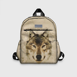 Детский рюкзак Полигональная голова волка, цвет: 3D-принт