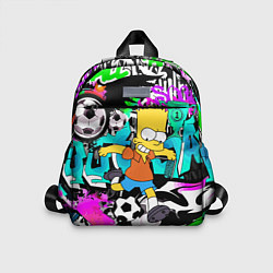Детский рюкзак Барт Симпсон - центр-форвард на фоне граффити, цвет: 3D-принт