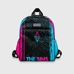 Детский рюкзак The Sims - neon gradient: символ, надпись, цвет: 3D-принт