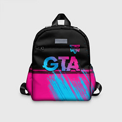 Детский рюкзак GTA - neon gradient: символ сверху, цвет: 3D-принт