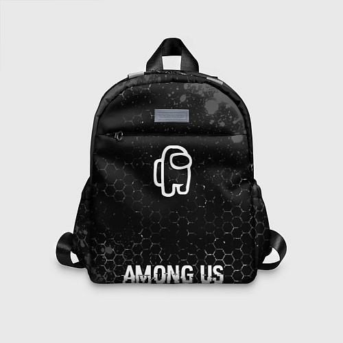 Детский рюкзак Among Us glitch на темном фоне: символ, надпись / 3D-принт – фото 1