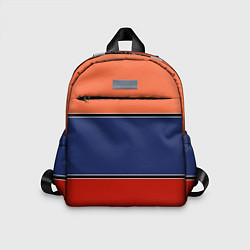 Детский рюкзак Combined pattern striped orange red blue, цвет: 3D-принт