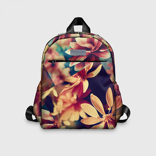 Детский рюкзак Цветочные плитки / 3D-принт – фото 1