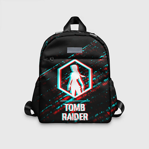 Детский рюкзак Tomb Raider в стиле glitch и баги графики на темно / 3D-принт – фото 1